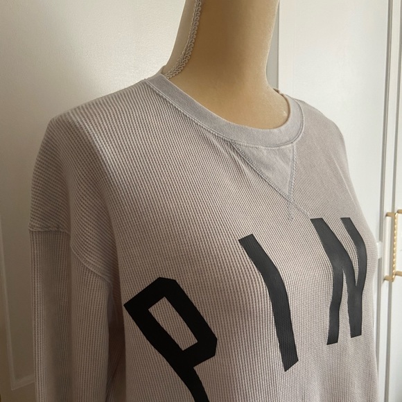 PINK VICTORIA'S SECRET Waffle Knit Long Sleeve Tee Tie Dye SIZE S - Picture 3 of 9